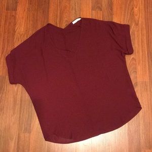 Maroon Cross Front Top